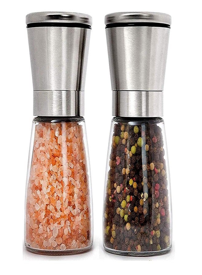 MELANA Salt and Pepper Crusher- Salt and Pepper Shakers with Adjustable Coarseness by Ceramic Rotor - Stainless Steel Pepper Mill Shaker and Salt (Small Salt and Pepper Grinder)(1 pic) - Image 1